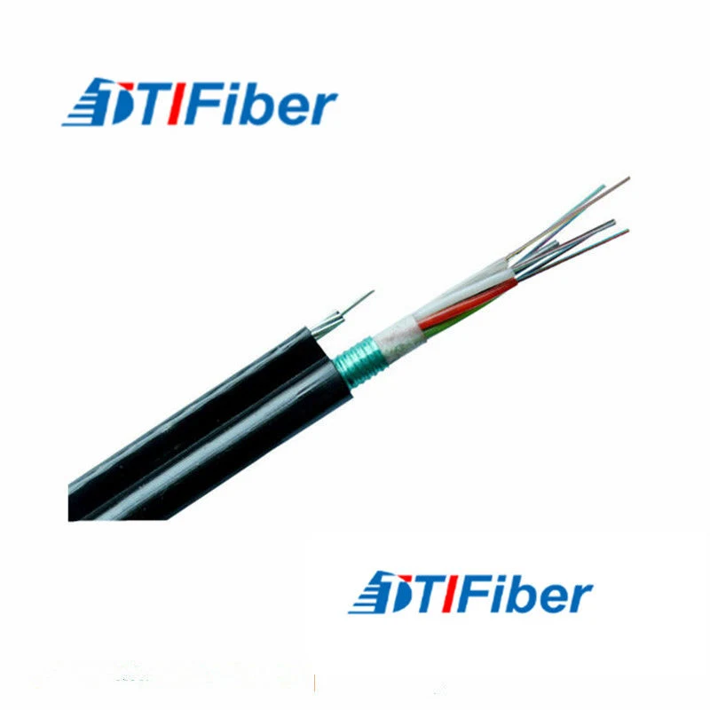GYTC8S figure-8 self-supporting armored aerial fiber optic cable with an integrated steel messenger
