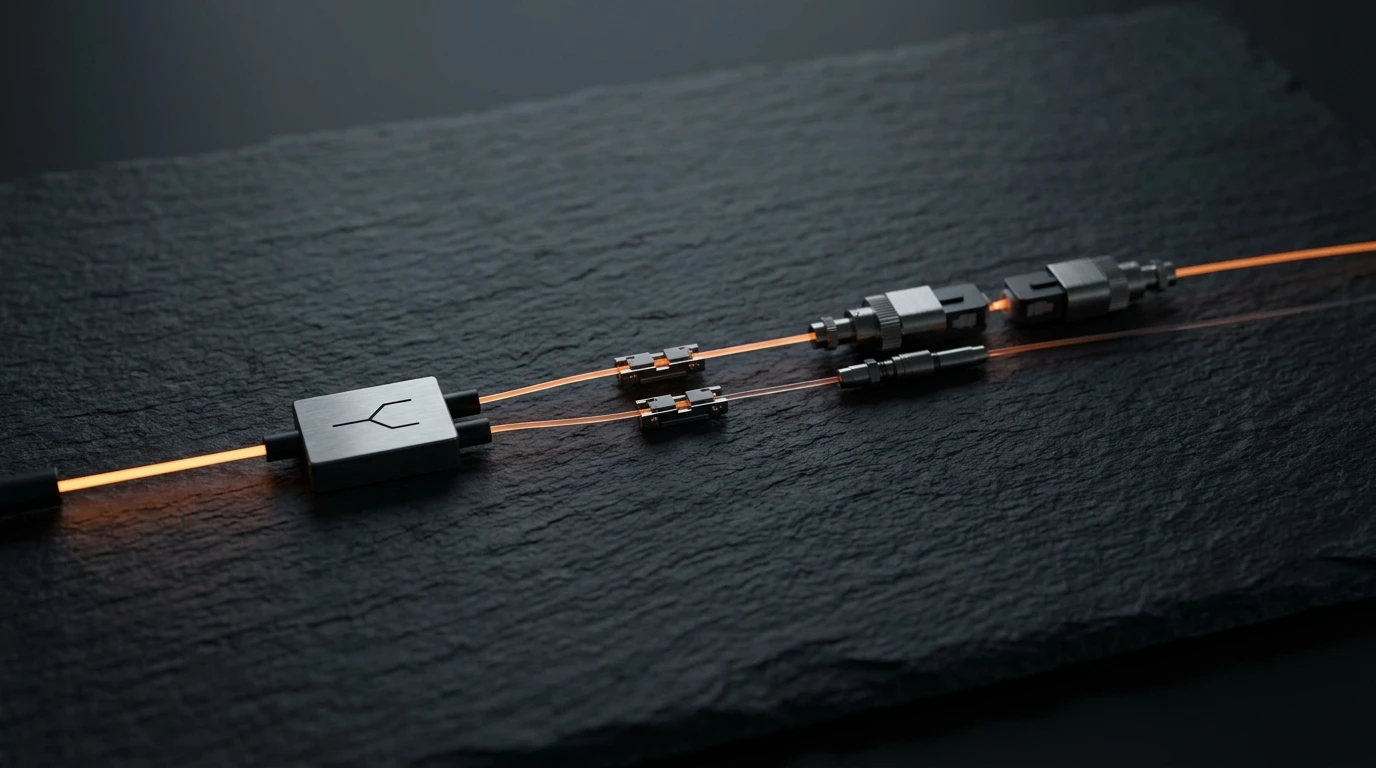 Light path dimming through a splitter, splices and connector pairs on the worst branch of a PON route