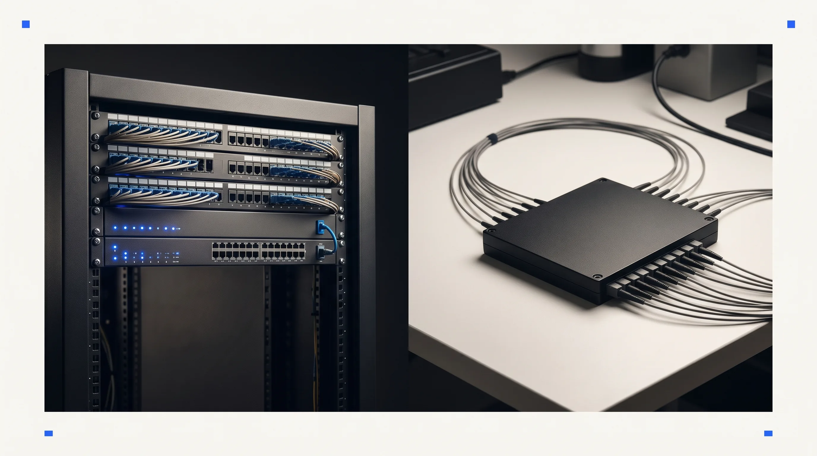Fiber optic passive PLC splitter module used in FTTH network deployments