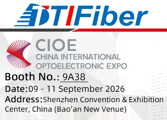 TTI Fiber CIOE 2026 contact card with booth details
