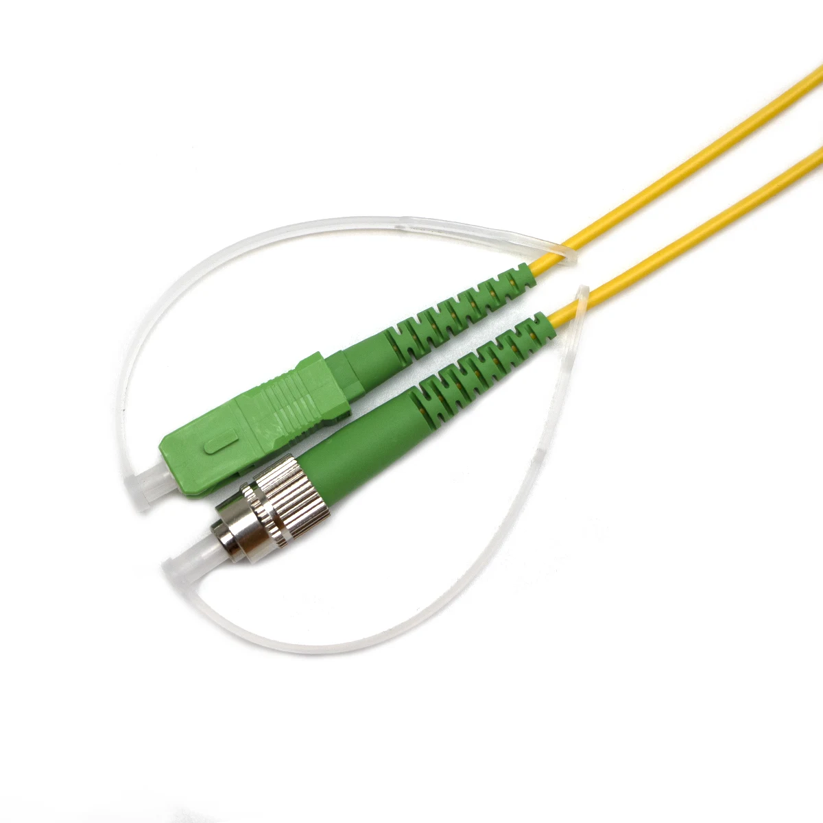 FC fiber optic connector with threaded metal coupling ring