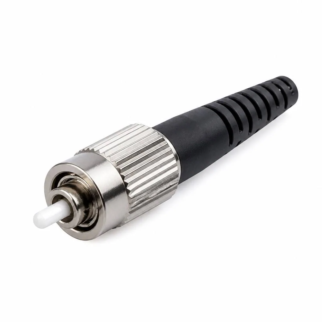 FC UPC fiber optic connector with threaded metal coupling ring