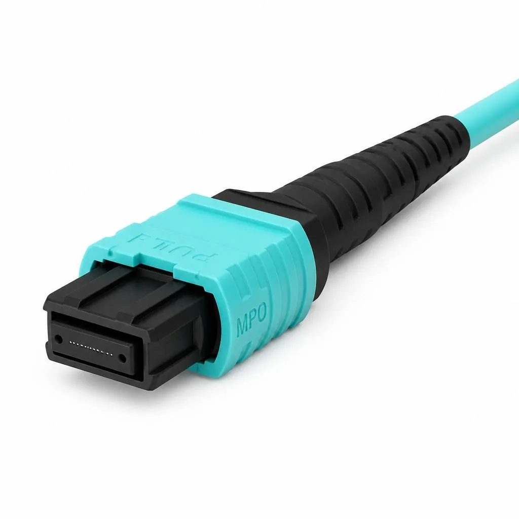 Aqua MPO MTP multi-fiber connector