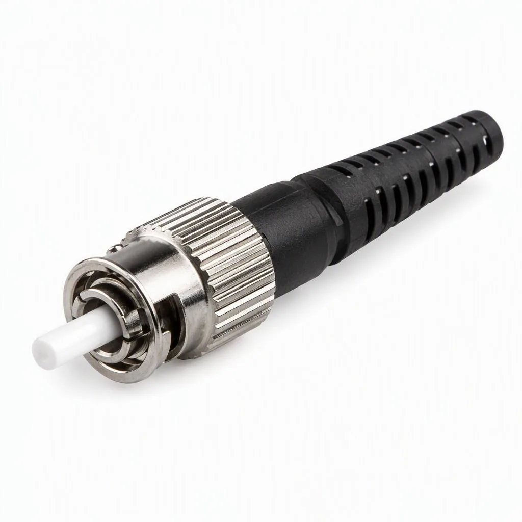 ST fiber optic connector with bayonet coupling